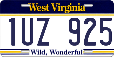 WV license plate 1UZ925