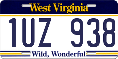 WV license plate 1UZ938