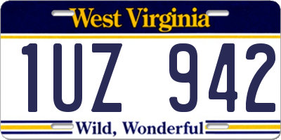 WV license plate 1UZ942