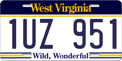 WV license plate 1UZ951