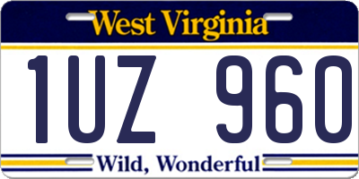 WV license plate 1UZ960