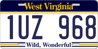 WV license plate 1UZ968