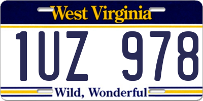 WV license plate 1UZ978