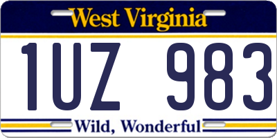 WV license plate 1UZ983