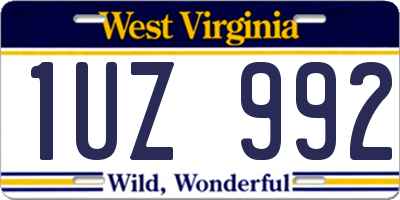 WV license plate 1UZ992