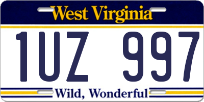 WV license plate 1UZ997