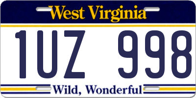 WV license plate 1UZ998