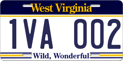 WV license plate 1VA002
