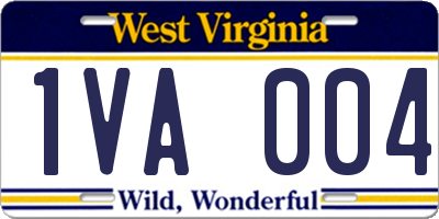 WV license plate 1VA004