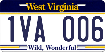 WV license plate 1VA006