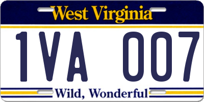 WV license plate 1VA007
