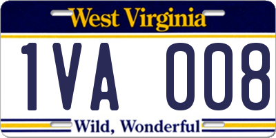 WV license plate 1VA008