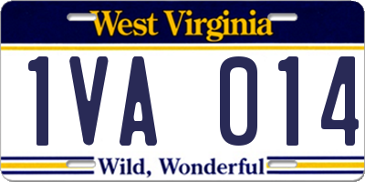 WV license plate 1VA014
