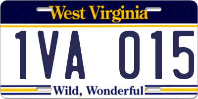 WV license plate 1VA015