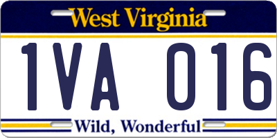 WV license plate 1VA016
