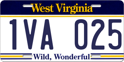 WV license plate 1VA025