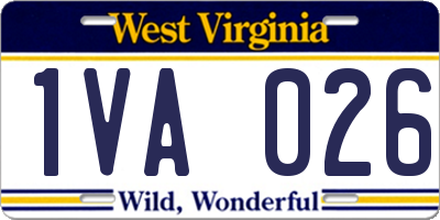 WV license plate 1VA026
