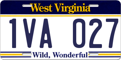 WV license plate 1VA027