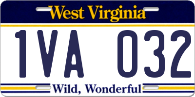 WV license plate 1VA032