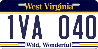 WV license plate 1VA040