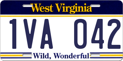 WV license plate 1VA042
