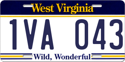 WV license plate 1VA043