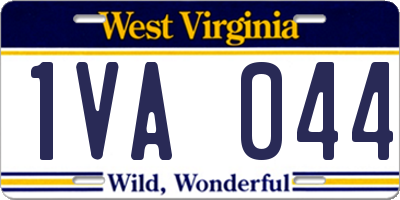WV license plate 1VA044