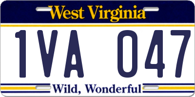 WV license plate 1VA047