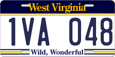 WV license plate 1VA048