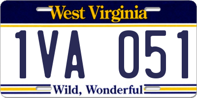 WV license plate 1VA051