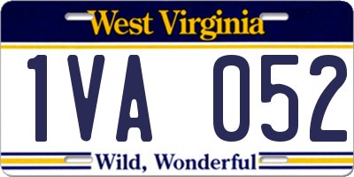 WV license plate 1VA052