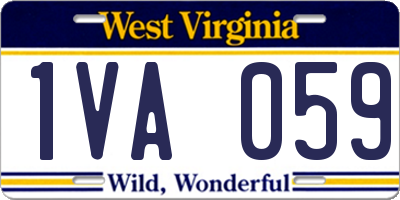 WV license plate 1VA059