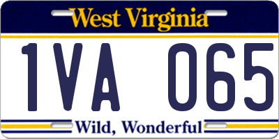 WV license plate 1VA065