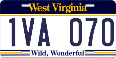 WV license plate 1VA070
