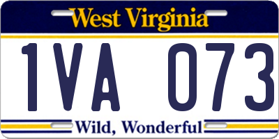 WV license plate 1VA073