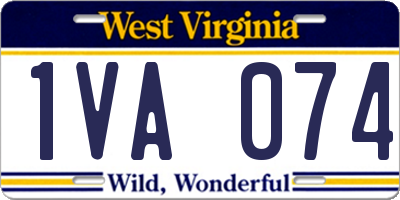 WV license plate 1VA074