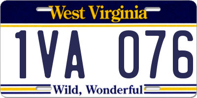 WV license plate 1VA076