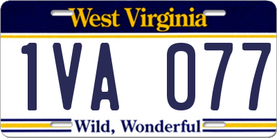 WV license plate 1VA077