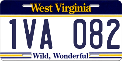 WV license plate 1VA082