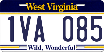 WV license plate 1VA085