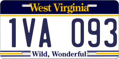 WV license plate 1VA093