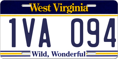 WV license plate 1VA094