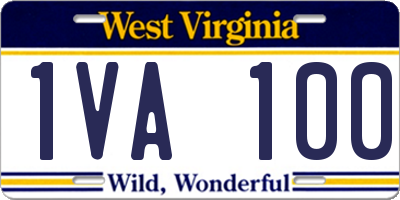 WV license plate 1VA100