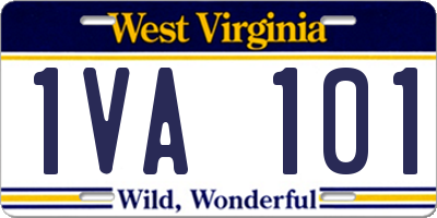 WV license plate 1VA101