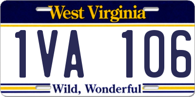 WV license plate 1VA106