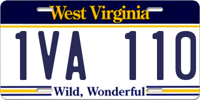 WV license plate 1VA110