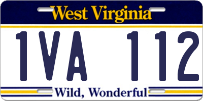 WV license plate 1VA112