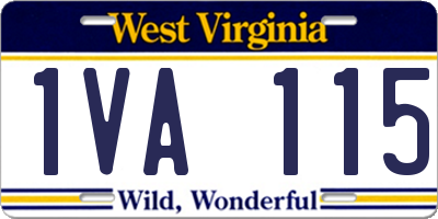 WV license plate 1VA115