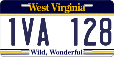 WV license plate 1VA128