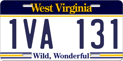 WV license plate 1VA131